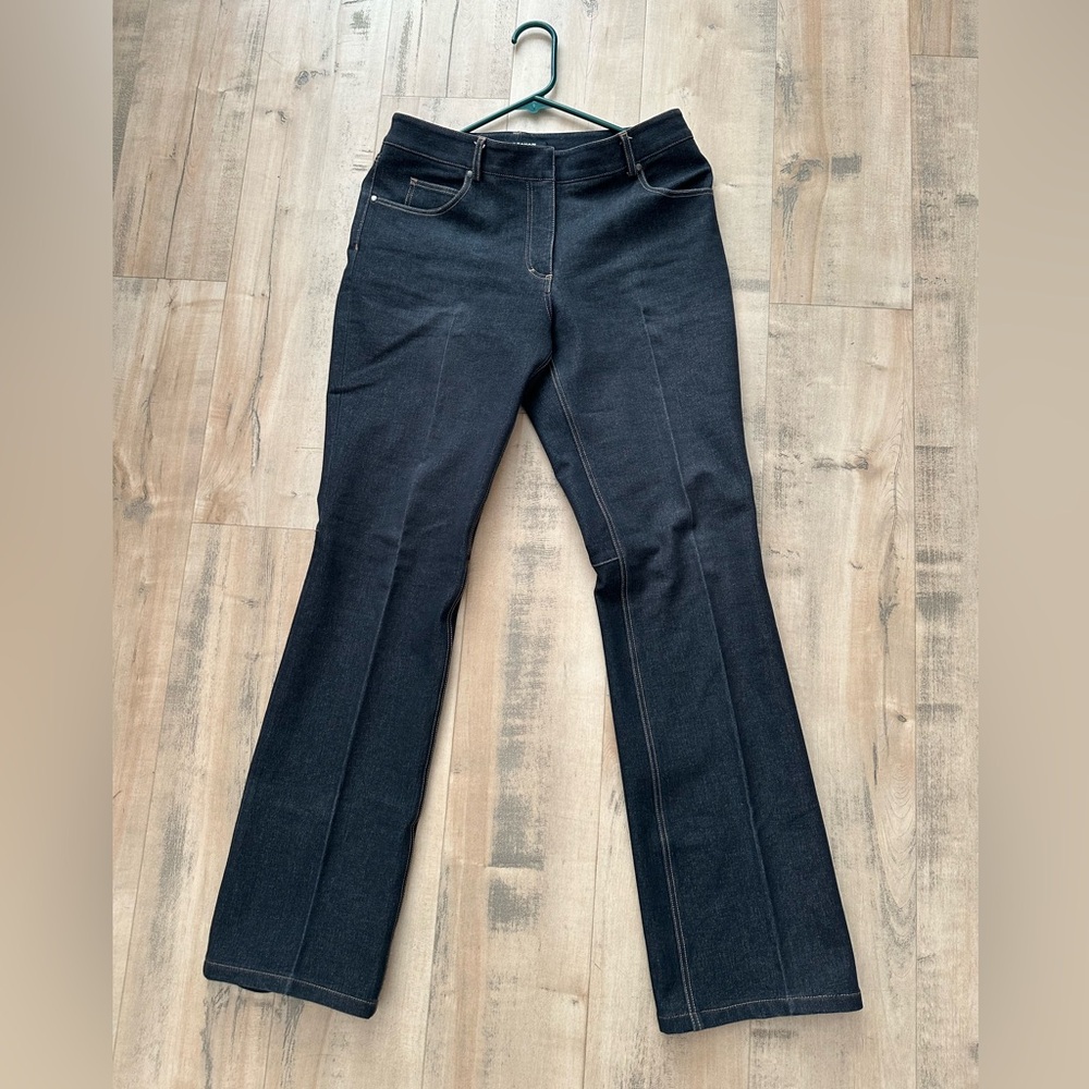 Ellie Tahari Vintage Dark Wash Premium Denim Flared Jeans size 4 Mid waist